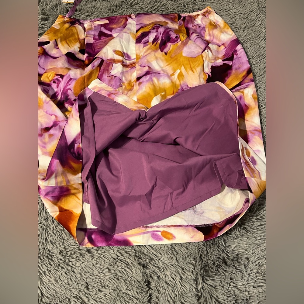 NWT! Jones New York Floral Mini Skirt - Purple and Yellow - Picture 3 of 5